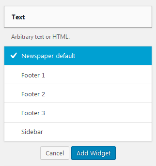 wordpress text box widgets