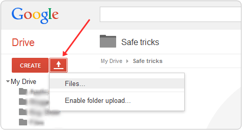 google drive select file