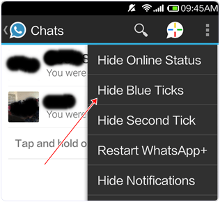 remove/disable blue ticks in whatsapp