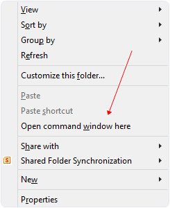 open command window setting