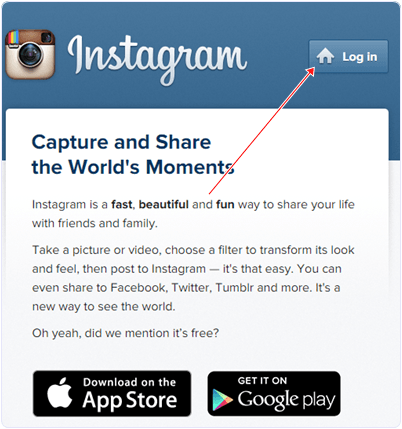 Instagram's website