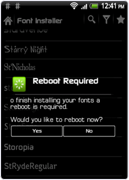 Font Installer change font reboot