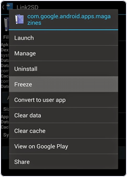 Android Link2SD plus freeze app option