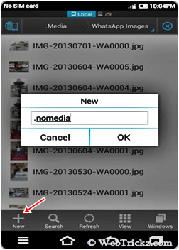 rename whatsapp mobile folder to .nomedia