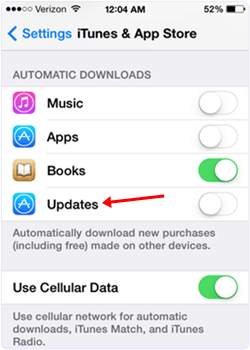 Disable updates for iPhone Battery life