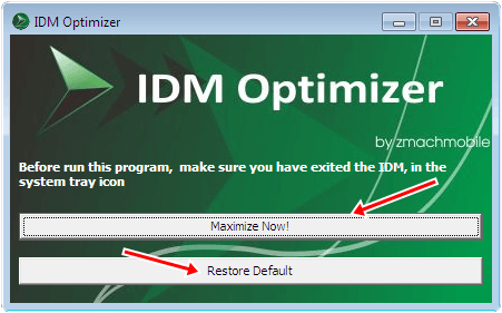 idm optimizer settings to increase speed