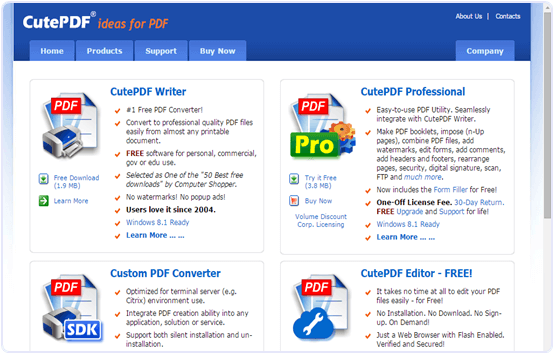 Cutepdfeditor.com online PDF text editor 