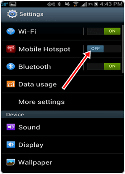 Turn off hotspot on android to save battery