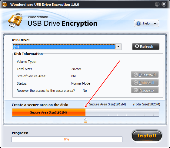 wondershare usb drive encryption installing