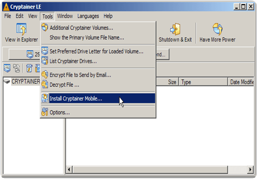 crytainerle usb encryption software