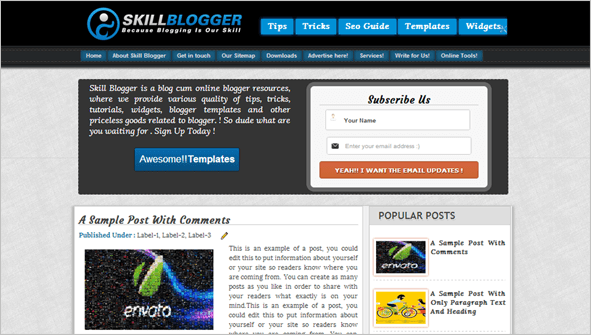 skillblogger tech blogger template