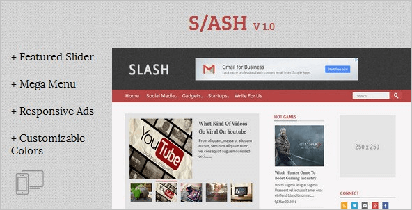 slash tech magazine blogger template