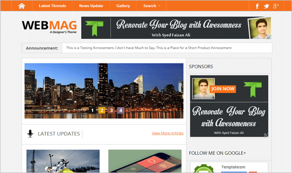 webmag tech blogger template
