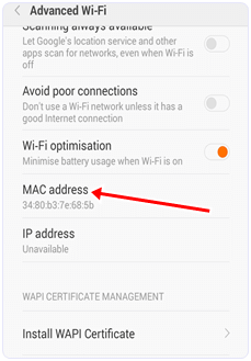 android mac address