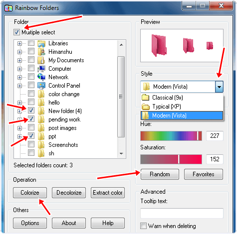 Rainbow Folders PC Software
