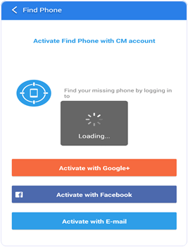 CM Security Activate Find Phone option