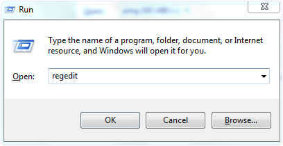 regedit windows run option