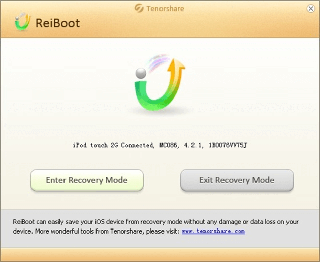 Tenorshare Reiboot software UI