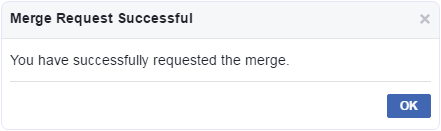 Facebook page merge succesful