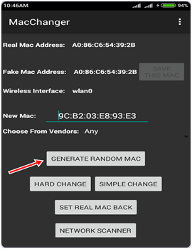 hack wifi using mac address android