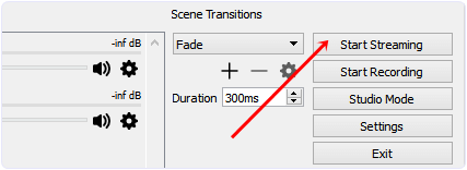 obs start streaming option
