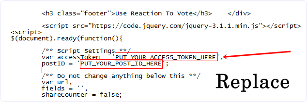 replace token app id script