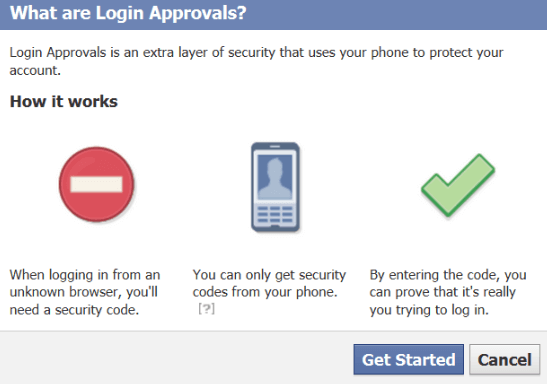 log in approvals facebook