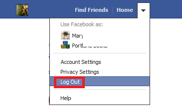 log out facebook