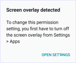error screen overlay detected android