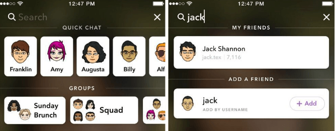 search snapchat