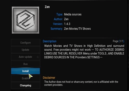 zen kodi add on