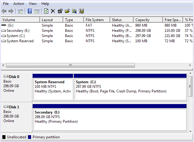 main window disk manager tool