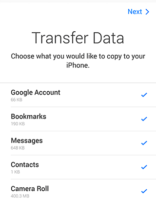 Select Data Screen