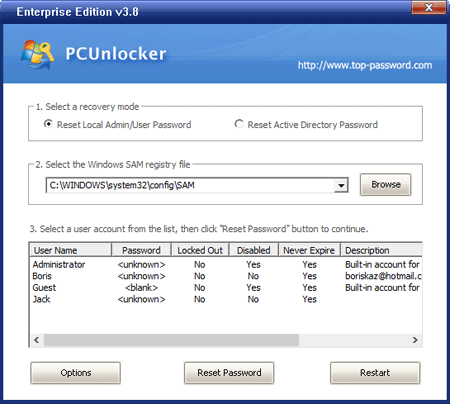 أفضل برنامج PCUnlocker لفتح ، وإعادة تعيين كلمة مرور ويندوز بسهولة.