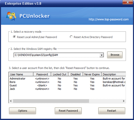 pcunlocker usb