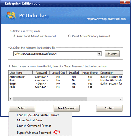 pcunlocker bypass أفضل برنامج PCUnlocker لفتح ، وإعادة تعيين كلمة مرور ويندوز بسهولة.