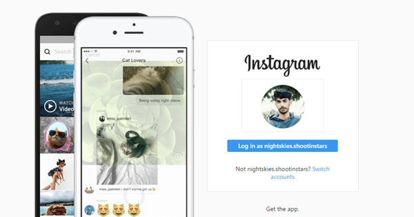 instagram website pc