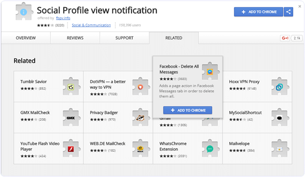 Facebook Profile View Notification Chrome Extension