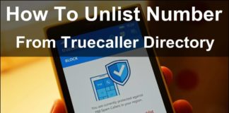 How to unlist number from truecaller directory