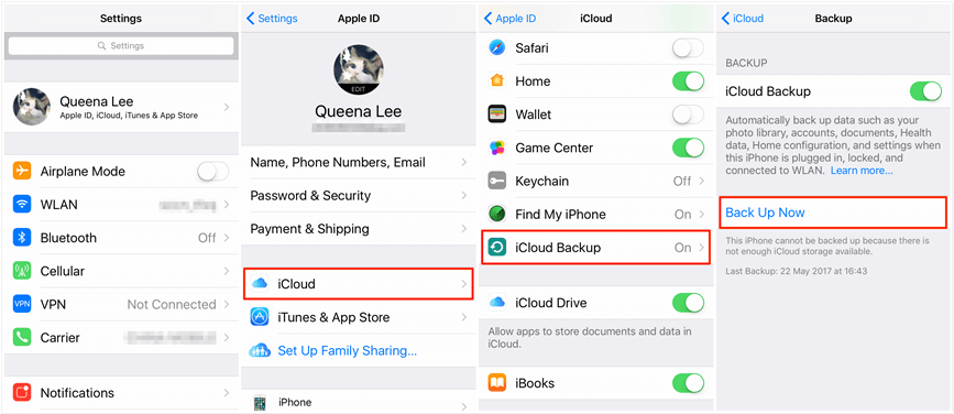 backup iphone to computer icloud