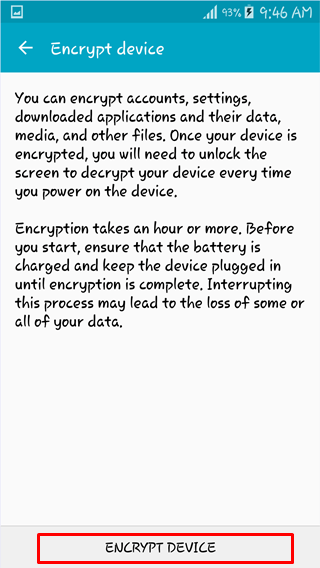 encrypt device option