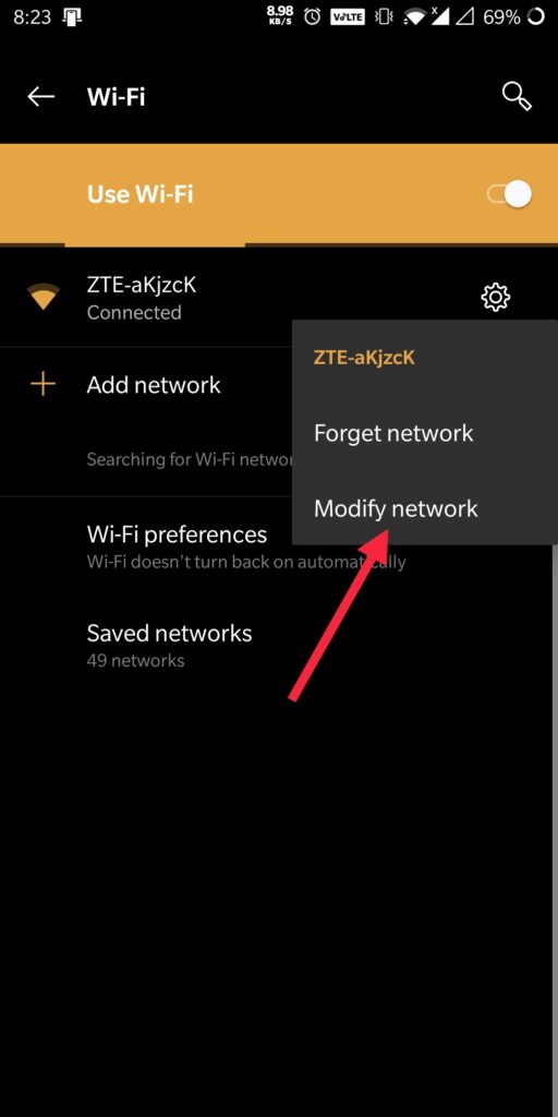 modify network