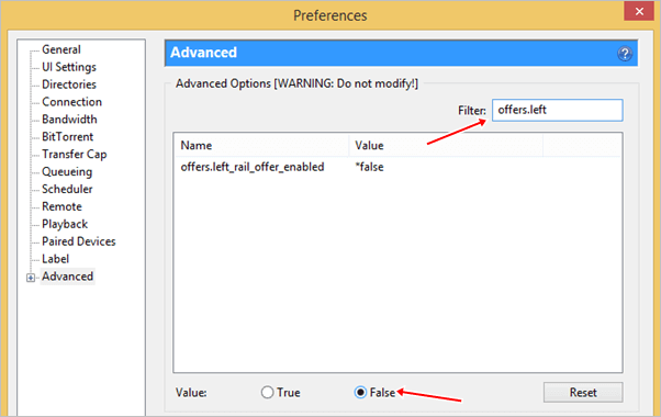 utorrent disable ads