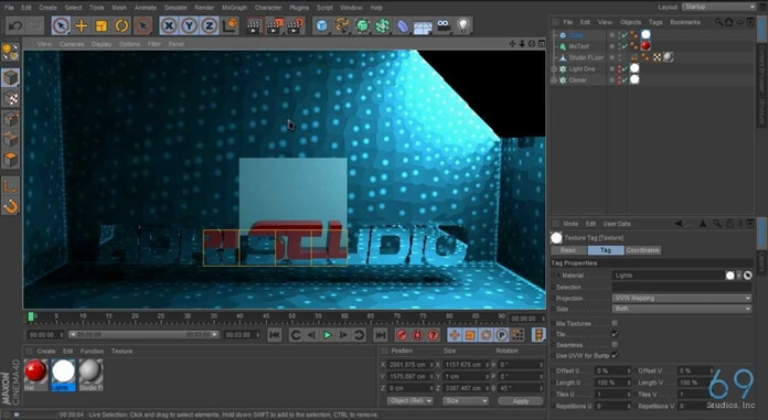 Cinema 4D Studio Interface