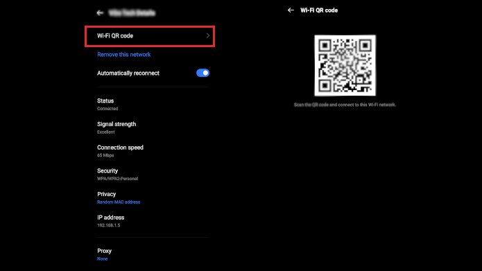 steps to view wifi password on android qr code