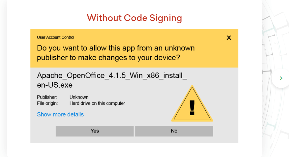 Without code signing