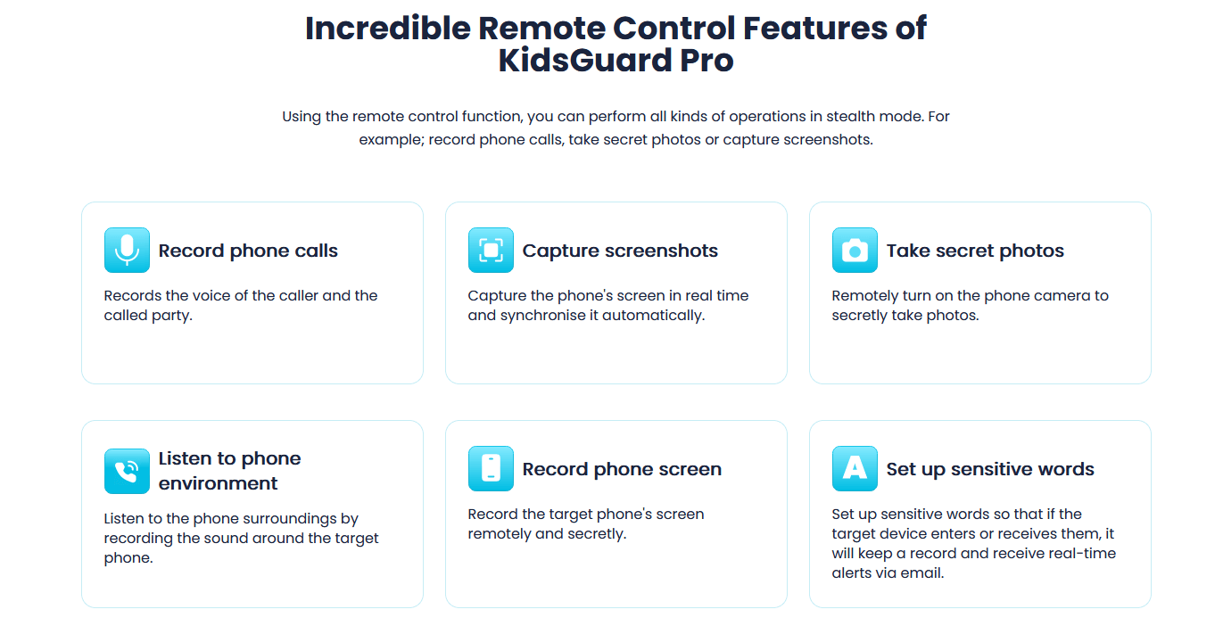 Remote Control Features of KidsGuard Pro